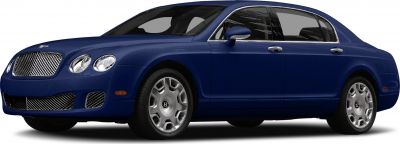 Blue luxury sedan with distinctive grille and dual round headlights