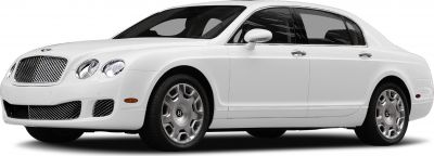 White luxury sedan with mesh grille and dual round headlights, alloy wheels