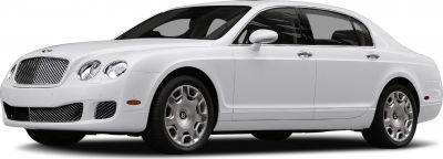 White luxury sedan with mesh grille and alloy wheels