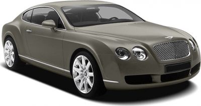 Luxury coupé with rounded twin headlights and mesh grille