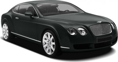 Luxury coupe with dual round headlights and chrome mesh grille