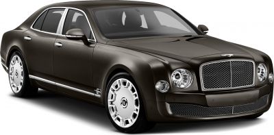 Luxury sedan with chrome mesh grille and unique alloy wheels