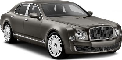 Luxury sedan with distinctive front grille and alloy wheels