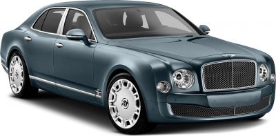 Luxury sedan front grille and alloy wheels