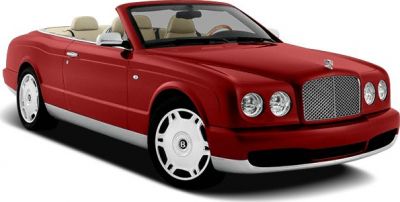 Red convertible with classic mesh grille and dual round headlights