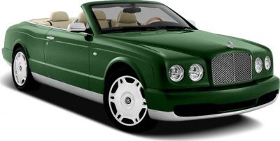 Green luxury convertible with beige interior and classic Bentley grille