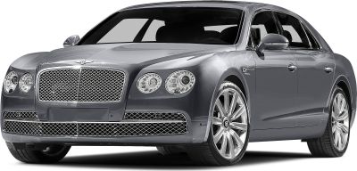 Front and side view of luxury sedan with distinctive grille and headlights