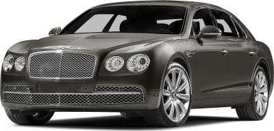 Front view of a luxury sedan with distinctive grille and alloy wheels