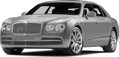 Luxury sedan front with mesh grille and dual circular headlights