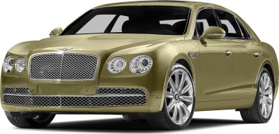 Luxury sedan front with distinctive grille and round headlights