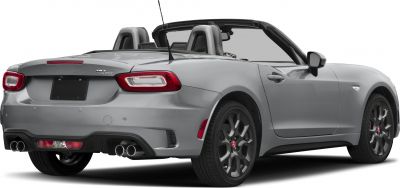 Rear view of convertible with dual exhaust and alloy wheels