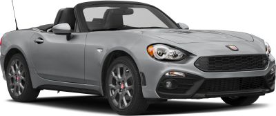 Convertible front view with grille, headlights, and alloy wheels
