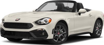 Convertible roadster front and side view with sporty rims.