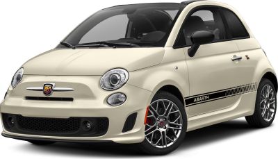 Sporty front and side view with alloy wheels and Abarth decals
