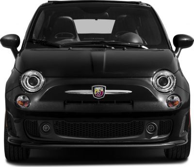 Compact front view with round headlights and Abarth badge