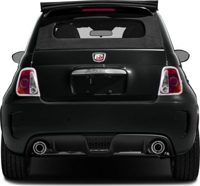 Rear view with dual exhaust and retractable convertible roof