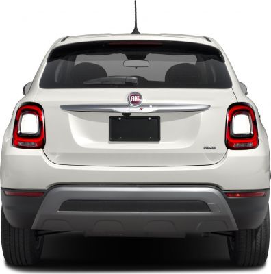 Rear view showing rectangular taillights and chrome trim