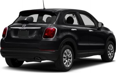 Rear side view with distinctive tail lights and black compact SUV body.
