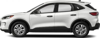 Side profile view of compact crossover SUV with alloy wheels