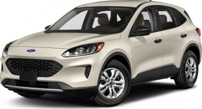 Front side view of modern SUV with distinctive grille and headlights