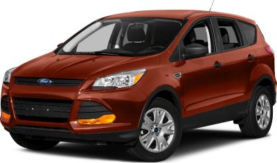 Red compact SUV with angular headlights and silver alloy wheels