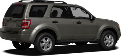 Side and rear view of mid-size SUV with five-spoke wheels