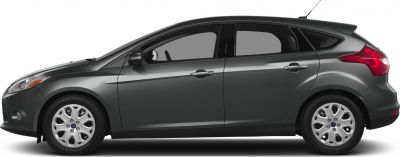 Side profile of compact hatchback with angular alloy wheels and aerodynamic design