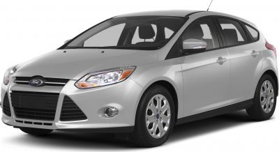Front side view of a compact hatchback with modern headlights and alloy wheels