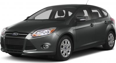 A hatchback showing front-side design with headlights and grille.