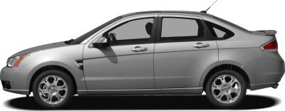 Silver sedan side profile with alloy wheels