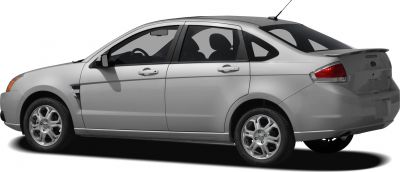 Side profile of silver sedan with alloy wheels and rear spoiler