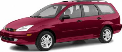 Red station wagon with roof rails and silver alloy wheels.