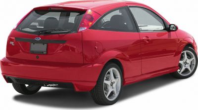 Rear and side view of a compact hatchback with distinctive taillights and five-spoke alloy wheels.