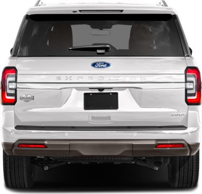 Rear view of SUV with King Ranch badge and modern taillights