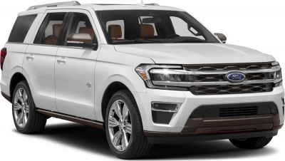 Full-size SUV front-side view with LED headlights and chrome grille