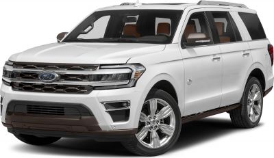 Front three-quarter view of large SUV with LED headlights and chrome grille