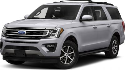 Front and side view of a large SUV with distinct grille and modern headlights