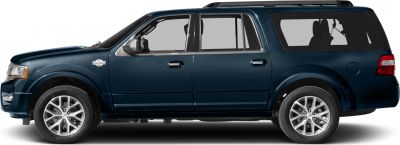 Side profile of extended SUV with alloy wheels and King Ranch badge