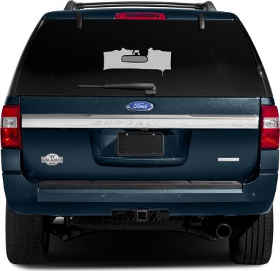Rear view of large SUV with King Ranch and EcoBoost badges