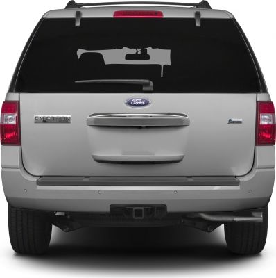 Rear view of SUV with tinted window, tail lights, and i-Fuel emblem