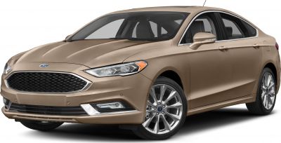Front side view of a mid-size sedan with chrome grille and LED headlights