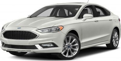 Front-side view of mid-size sedan with hexagonal grille and sleek headlights