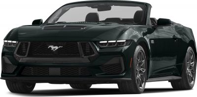 Sports convertible front view with LED headlights and honeycomb grille