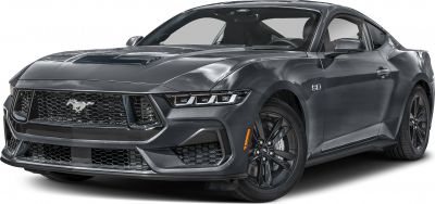 Aggressive front grille and sleek aerodynamic coupe body