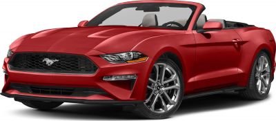 Open-top car with aggressive front grille and sporty alloy wheels