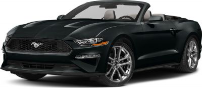 Front angled view of a sleek open roof convertible with aggressive grille and alloy wheels