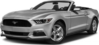 Front view of a silver convertible with signature grille and headlight design