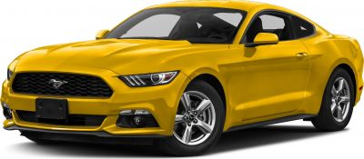 Yellow coupe with aggressive front grille and sporty wheels