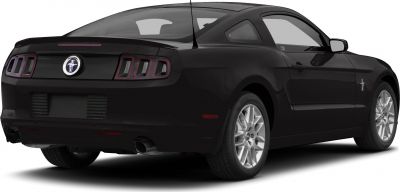 Rear side view with triple-bar tail lights and sporty coupe silhouette