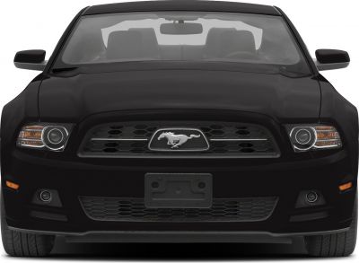 Front view with distinctive grille and pony emblem
